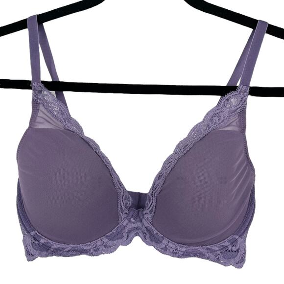 Natori bra 730023 Feathers underwire contour purple size 32DD 32E - Picture 1 of 6